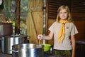 Czech boy and girl scouts during their summer camp. Czech scouts usually stay in tents for 2 or 3 weeks. August 10, 2017;