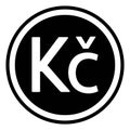 Czech crown currency Czech republic vector krone coin Royalty Free Stock Photo