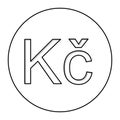 Czech crown currency symbol icon Royalty Free Stock Photo