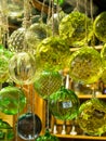 Czech crystal glass ornaments at christmas market in Prague Royalty Free Stock Photo