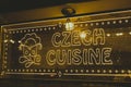 Czech cuisine food neon sign restaurant cafe dinner