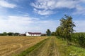 Czech farm with cloudy sky Royalty Free Stock Photo