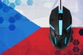 Czech flag and computer mouse. Concept of country representing e-sports team