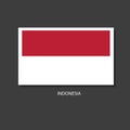 Indonesia flag Vector Square Icon on Black Background Royalty Free Stock Photo