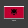 Albania flag Vector Square Icon on Black Background Royalty Free Stock Photo