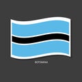 Botswana flag vector version waving flags Royalty Free Stock Photo