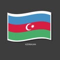 Azerbaijan flag vector version waving flags Royalty Free Stock Photo