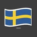 Sweden flag vector version waving flags Royalty Free Stock Photo