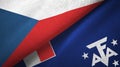 Czech and French Southern and Antarctic Lands two flags textile cloth
