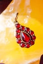 Czech garnet pendant Royalty Free Stock Photo