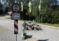 Czech - German border passing through the middle of a city and its railway station at Zelezna Ruda-Alzbetin Bayerisch Eisenstein.