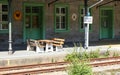 Czech - German border passing through the middle of a city and its railway station at Zelezna Ruda-Alzbetin Bayerisch Eisenstein.