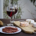 Czech Hermelin cheese and wine Royalty Free Stock Photo