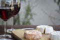 Czech Hermelin cheese and wine Royalty Free Stock Photo