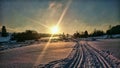 Czech Highlands winter panorama Royalty Free Stock Photo