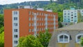 Czech housing estate of blocks of flats on Habrmanova Street in Ceska Trebova Royalty Free Stock Photo