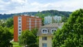 Czech housing estate of blocks of flats on Habrmanova Street in Ceska Trebova Royalty Free Stock Photo