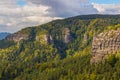 Czech - impressive views of the nearby and far away surroundings from stone bridge Pravcicka brana