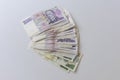 Czech Koruna Banknotes (CZK) Stacked on a White Background Royalty Free Stock Photo