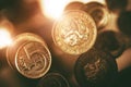 Czech Koruna Coins Closeup Royalty Free Stock Photo