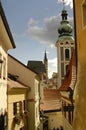 Czech Krumlov cathedral view Royalty Free Stock Photo
