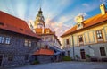 Czech Krumlov Republic. Old Cesky Krumlov Castle. Medieval Royalty Free Stock Photo