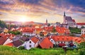 Czech Krumlov, Republic. Scenic Panorama of old town