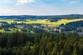 Czech landscape known as Czech Canada with village Royalty Free Stock Photo