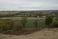 Czech landscape named Chlumcany Tuscany at beginning autumn on September 22th 2018 at evening