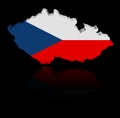 Czech map flag with reflection illustration Royalty Free Stock Photo