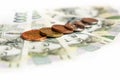 Czech money close-up on the white background Royalty Free Stock Photo