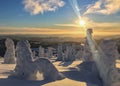 Czech mountains Krkonose landscape in winter Royalty Free Stock Photo