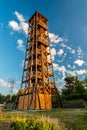 Czech observation deck Milada in evening light, Pribram, Czech republic Royalty Free Stock Photo