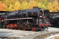 Historical Steam Engine called `STOKR` in Czech Railways Museum Luzna u Rakovnika, Czech Republic, Europe