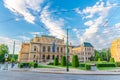 Czech Philharmonic and opera house - Rudolfinum neo-renaissance building concert hall on Jan Palach Square in Old Town of Prague Royalty Free Stock Photo