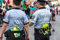 Czech police officers during the Azerbaijanis and Turkish protest