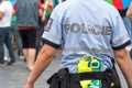 Czech police officers during the Azerbaijanis and Turkish protest