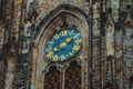 Czech, Prague, clock of the Saint Vitus cathedral decoration. Me