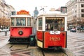 Czech Prague, December 24, 2016: Authentic unusual cafe in the form of two real old vintage trams symbolizing the