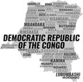 Republic of the Congo Country Map with City Names â Vector Illustration for Infographics and Education Royalty Free Stock Photo