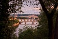 Czech Republic. Bridges on the Vltava. Prague in the evening. Royalty Free Stock Photo