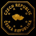 Czech Republic Brno Seal Map Design Royalty Free Stock Photo
