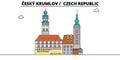 Czech Republic , Cesky Krumlov , travel skyline vector illustration.