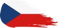 Czech Republic comet flag, grunge brush vector Royalty Free Stock Photo