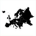 Czech Republic on Europe territory map. White background. Vector illustration