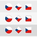 Czech Republic flag icons set, vector flag of Czech Republic Royalty Free Stock Photo
