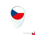 Czech Republic flag location map pin icon on white background Royalty Free Stock Photo