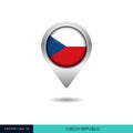 Czech Republic flag map pin vector design template. Royalty Free Stock Photo