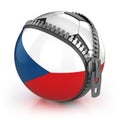 Czech Republic football nation - football in the unzipped bag with Czech flag print