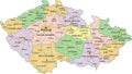 Czech Republic - Highly detailed editable political map with labeling.